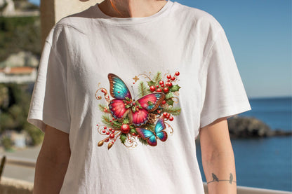 Christmas Butterfly Clipart Bundle 28 Colorful Holiday Butterfly PNG Designs