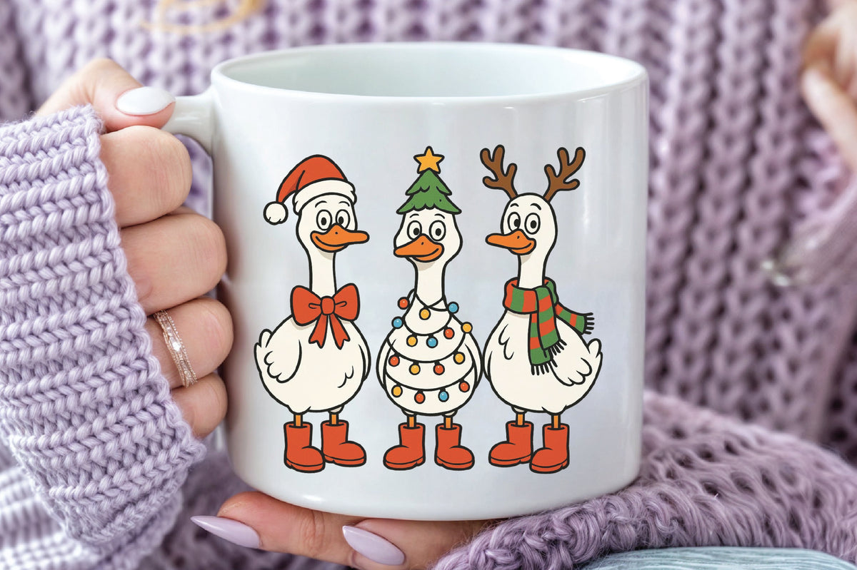 Christmas Goose Trio PNG