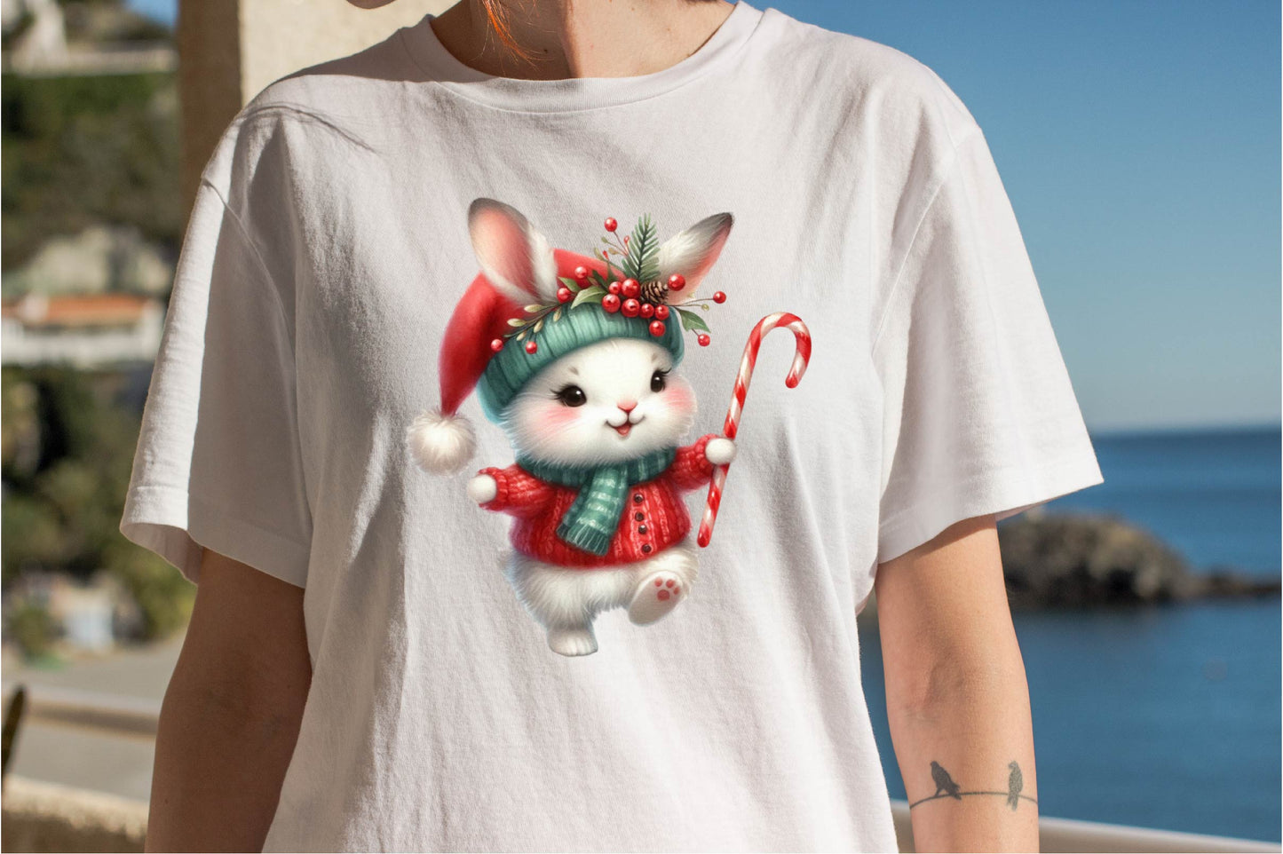 Christmas Dancing Bunnies Clipart Bundle 31 Bunny PNG Designs
