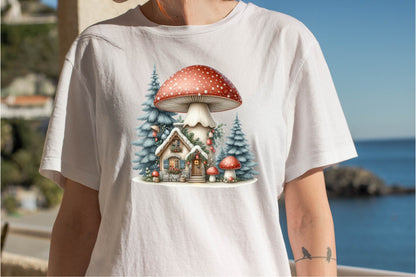 29 Christmas Mushroom House Clipart Bundle