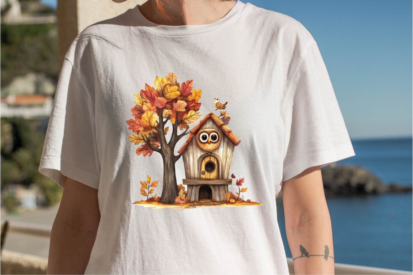 Autumn Owl House Clipart Bundle 21 Fall Owl House Designs