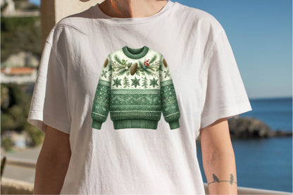 26 Christmas Green Sweater Clipart Bundle