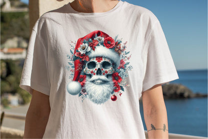 31 Christmas Santa Floral Skull Clipart Bundle