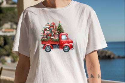 30 Christmas Red Truck Clipart Bundle PNG, Vintage Holiday Truck Christmas Sublimation