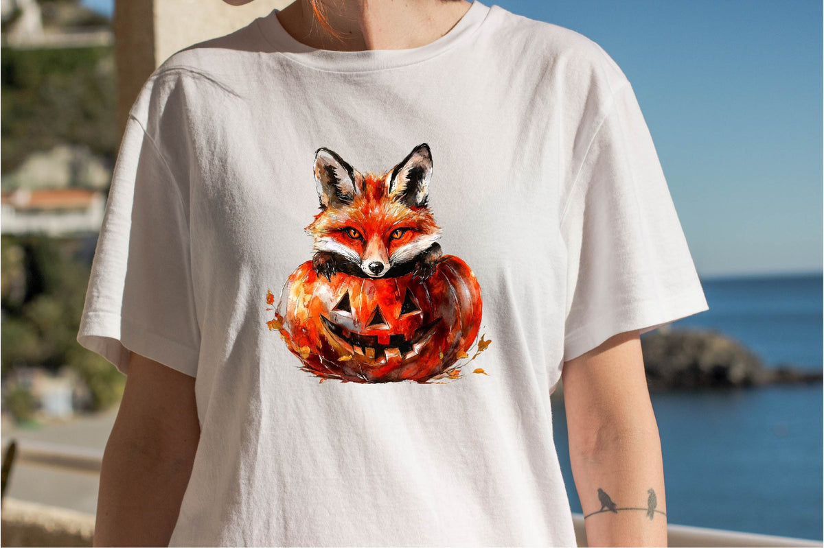 25 Halloween Fox Pumpkin Clipart PNG Bundle