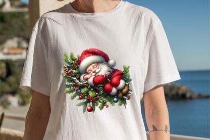 Christmas Sleeping Santa Watercolor Clipart PNG Bundle