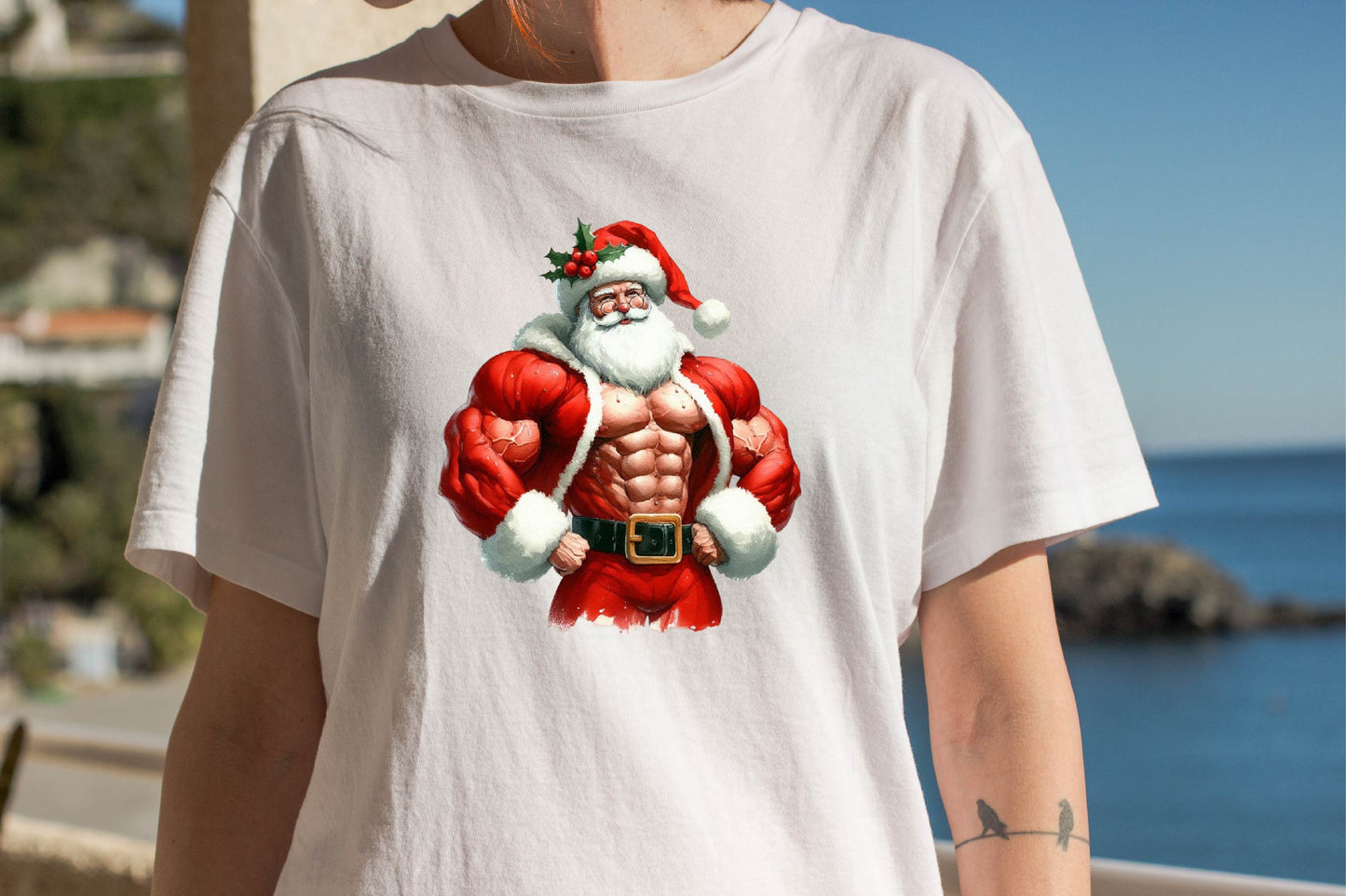 Bodybuilder Claus Santa PNG Bundle 25 Christmas Designs