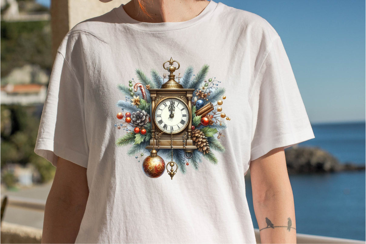 28 Christmas Pendulum Clock Clipart Bundle