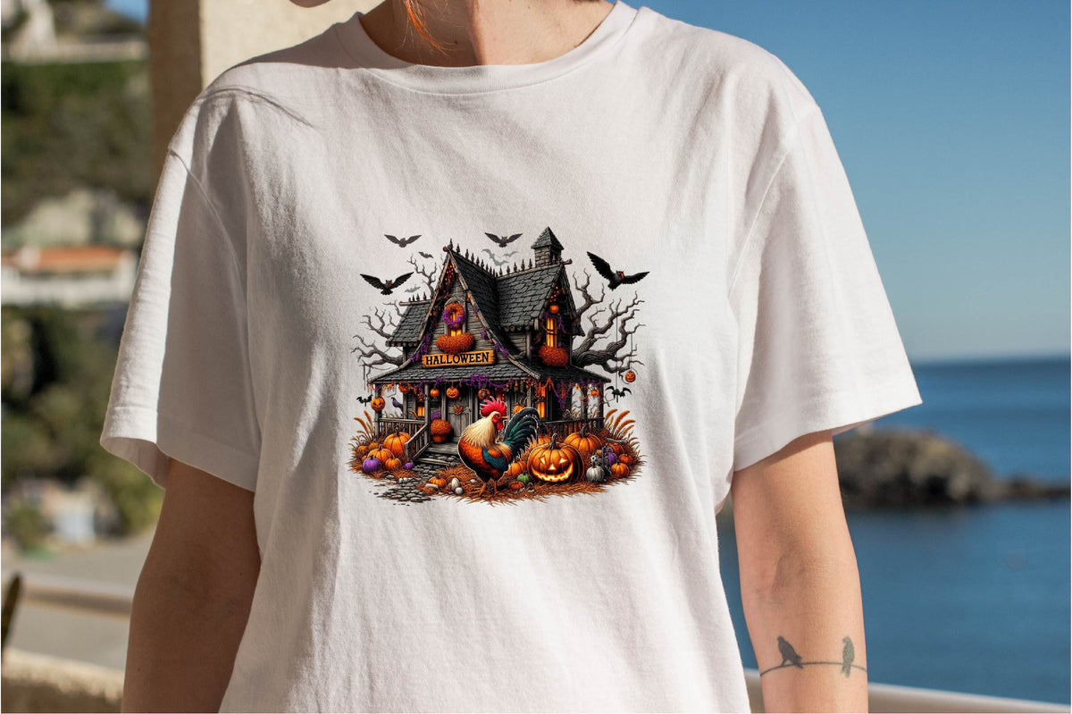 29 Halloween Chicken House Clipart Bundle PNG, Spooky Chicken Coop Halloween Sublimation