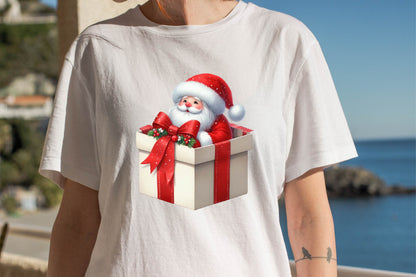 Christmas Santa Gift Box Watercolor PNG Bundle