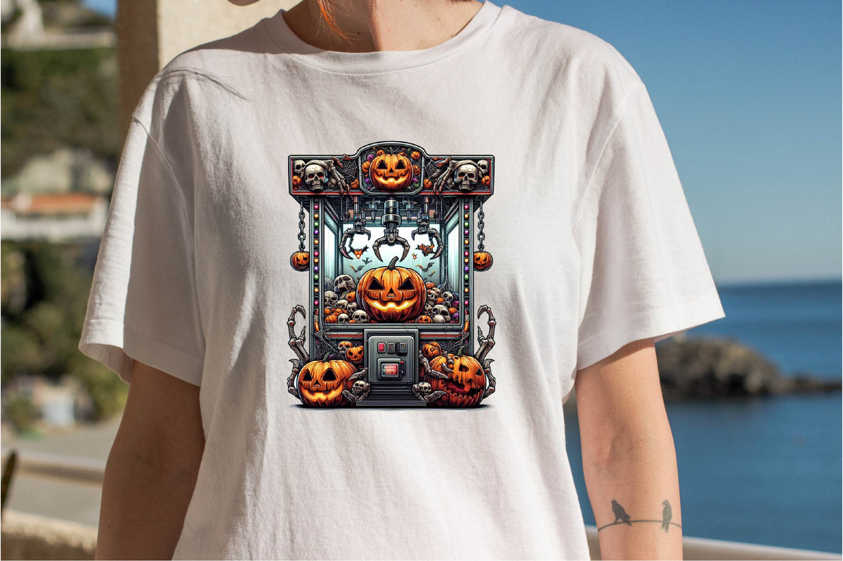 26 Halloween Claw Machine Clipart Bundle PNG, Spooky Pumpkin Arcade Game Sublimation