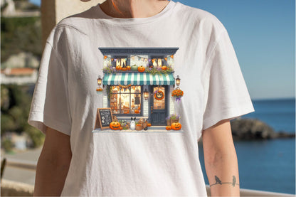 30 Halloween Shop Storefront Clipart PNG Bundle