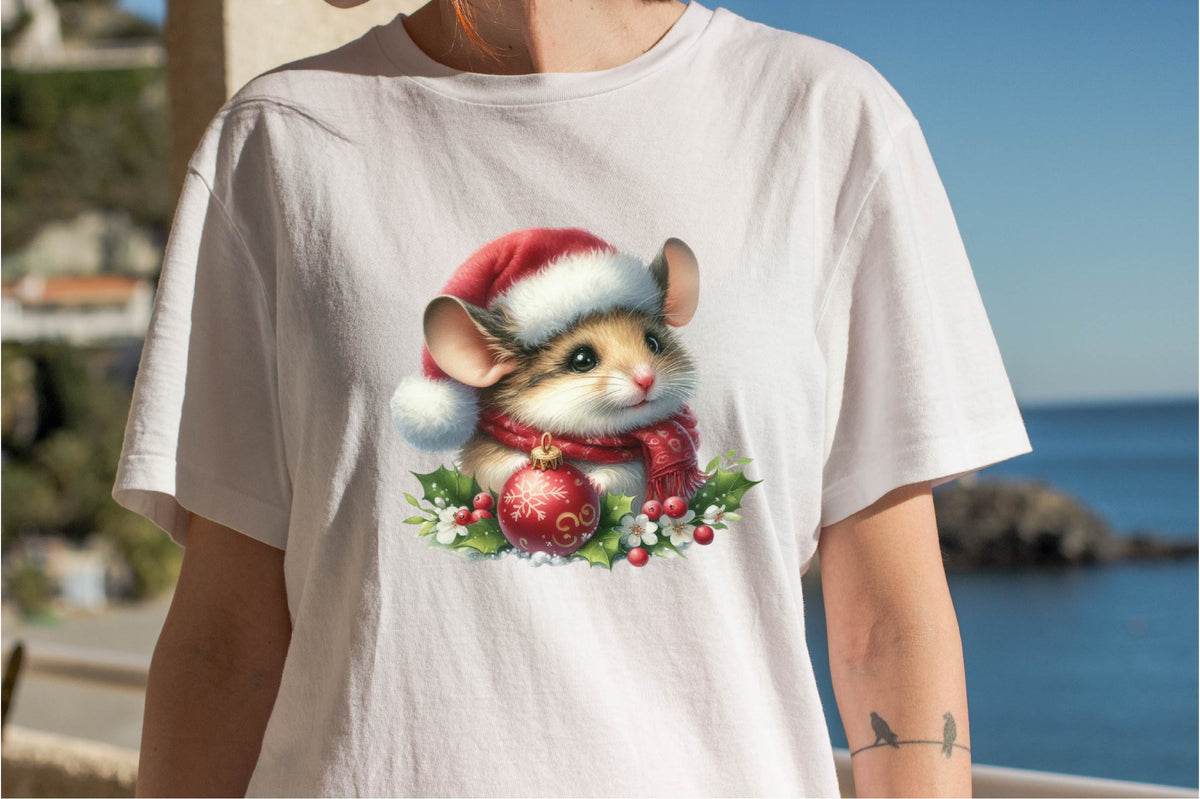 28 Christmas Mouse Clipart Bundle PNG, Cute Holiday Mouse Christmas Sublimation