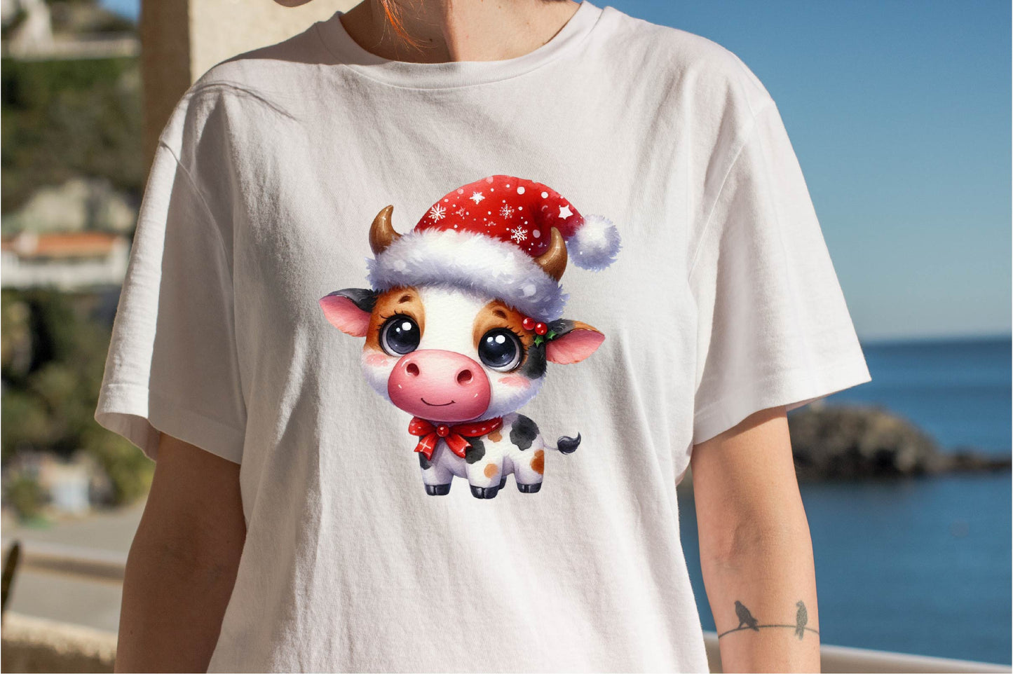 29 Christmas Funny Cow Clipart Bundle