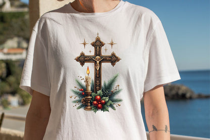 Christmas Cross PNG Bundle 28 Religious Holiday Cross Designs
