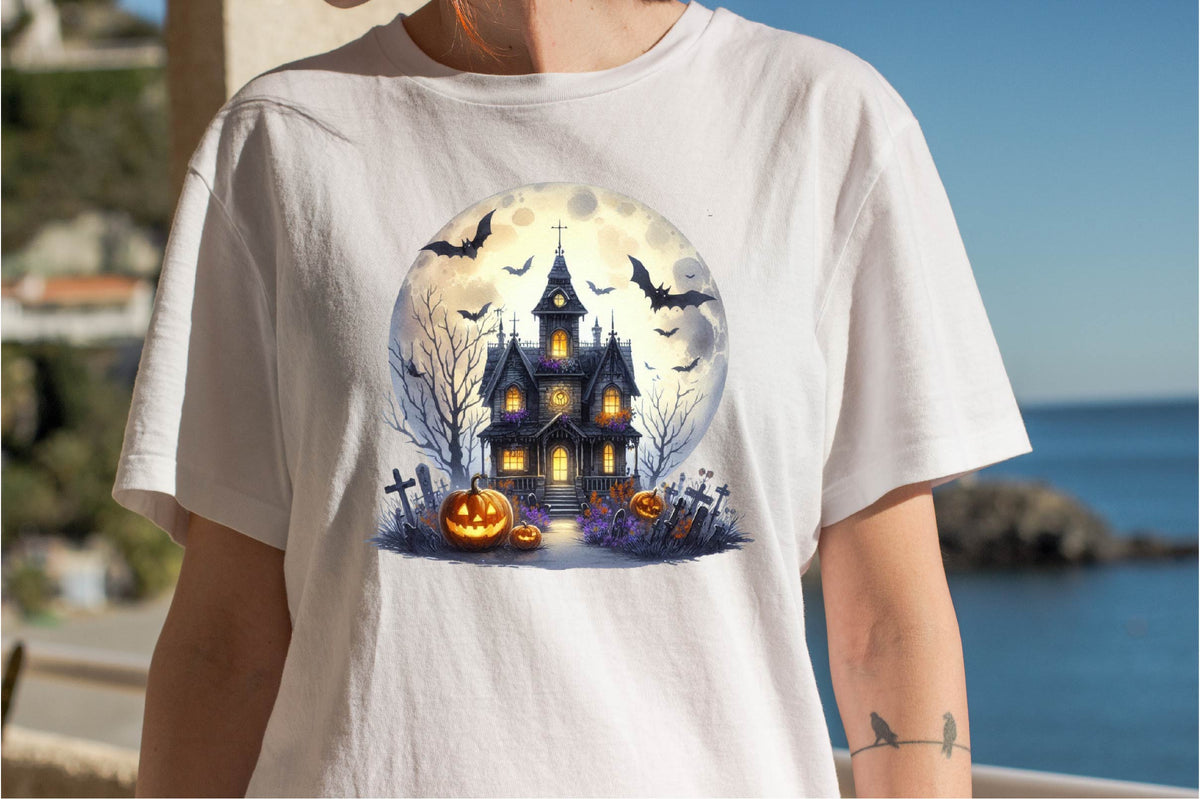 35 Halloween Haunted House Clipart PNG Bundle