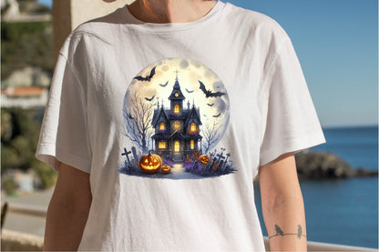 35 Halloween Haunted House Clipart PNG Bundle