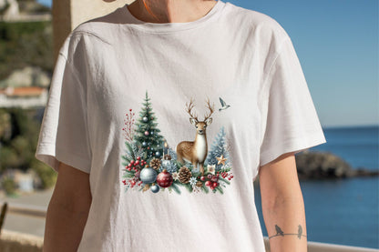 33 Christmas Reindeer Watercolor Clipart Bundle