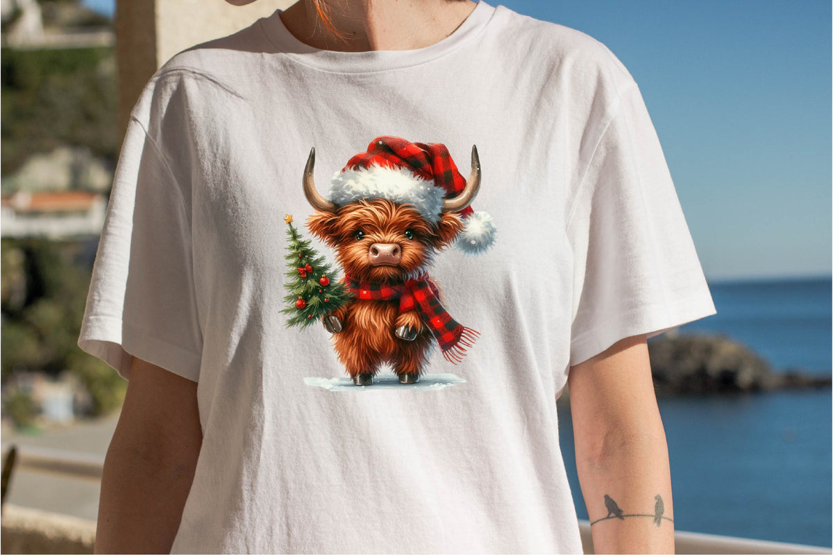 29 Christmas Highland Cow Clipart Bundle