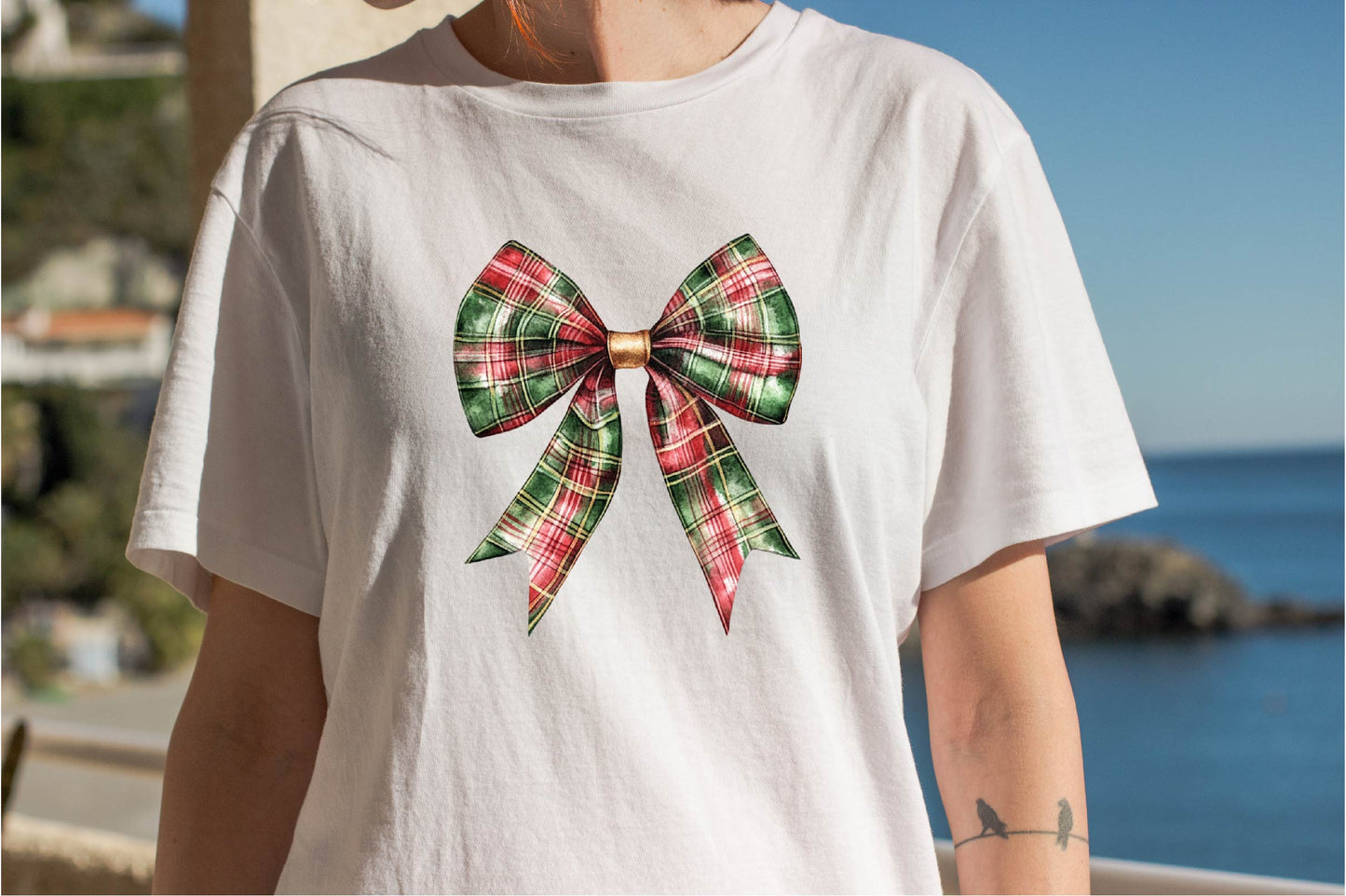 26 Christmas Plaid Bow Clipart Bundle