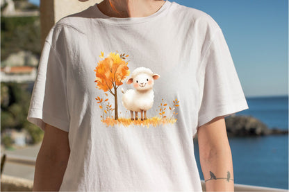26 Autumn Cute Sheep Clipart Bundle