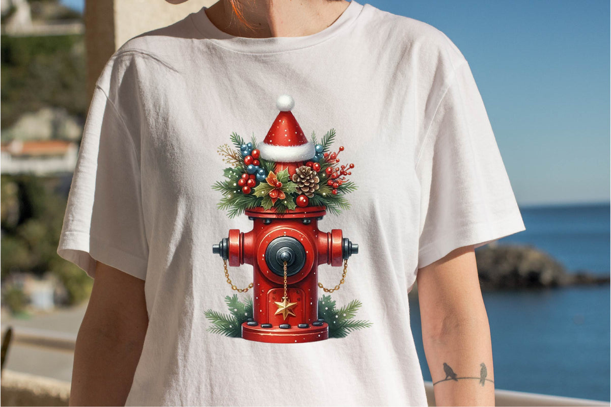 Christmas Fire Hydrant Clipart Bundle 27 Holiday Firefighter PNG Designs