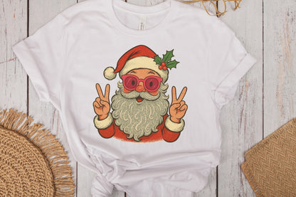 Cool Santa Peace Sign Christmas
