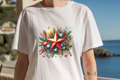 Christmas Star Watercolor Clipart PNG Bundle