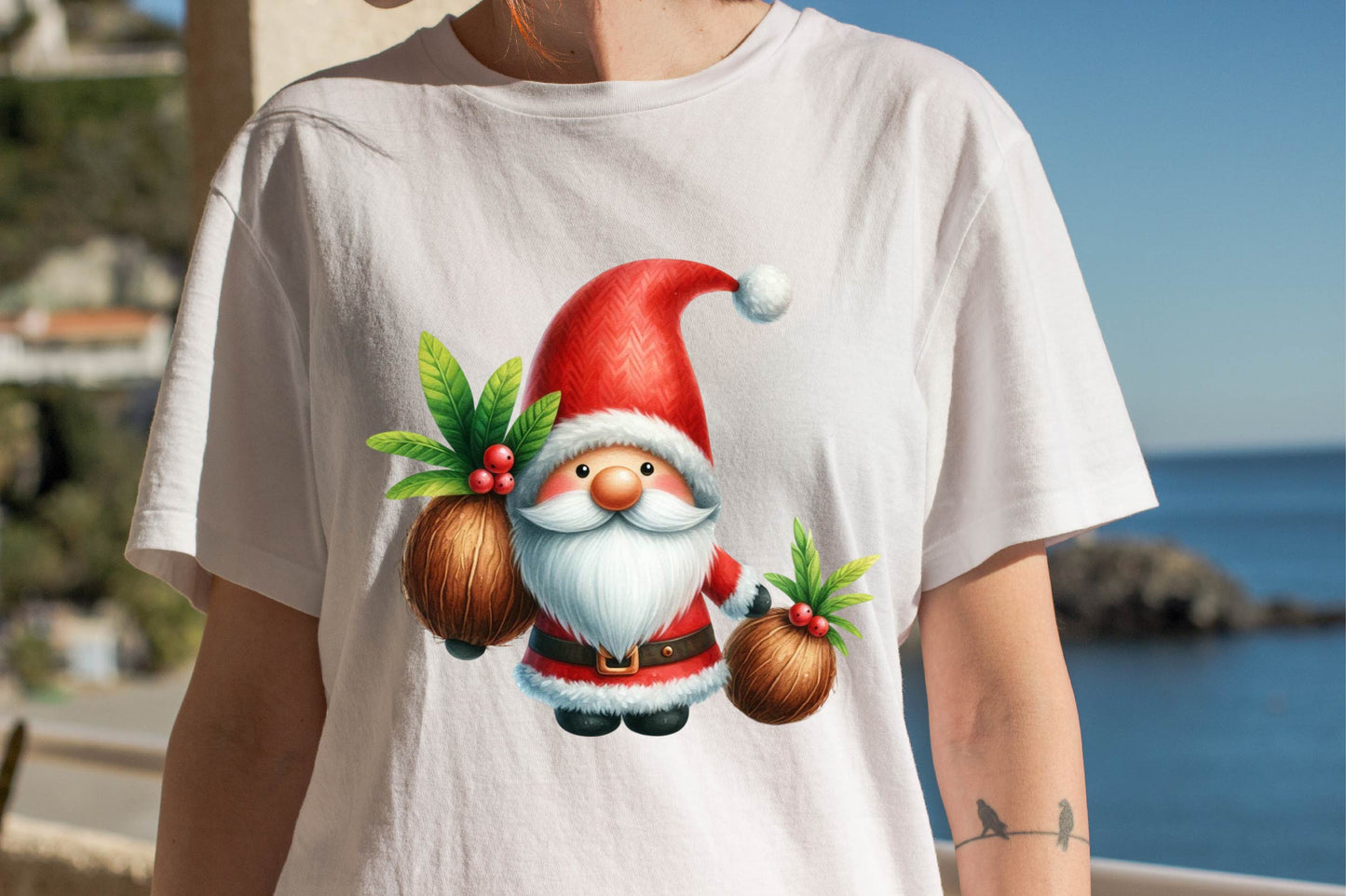 Christmas Coconut Gnome Clipart Bundle 24 Holiday Gnome PNG Designs