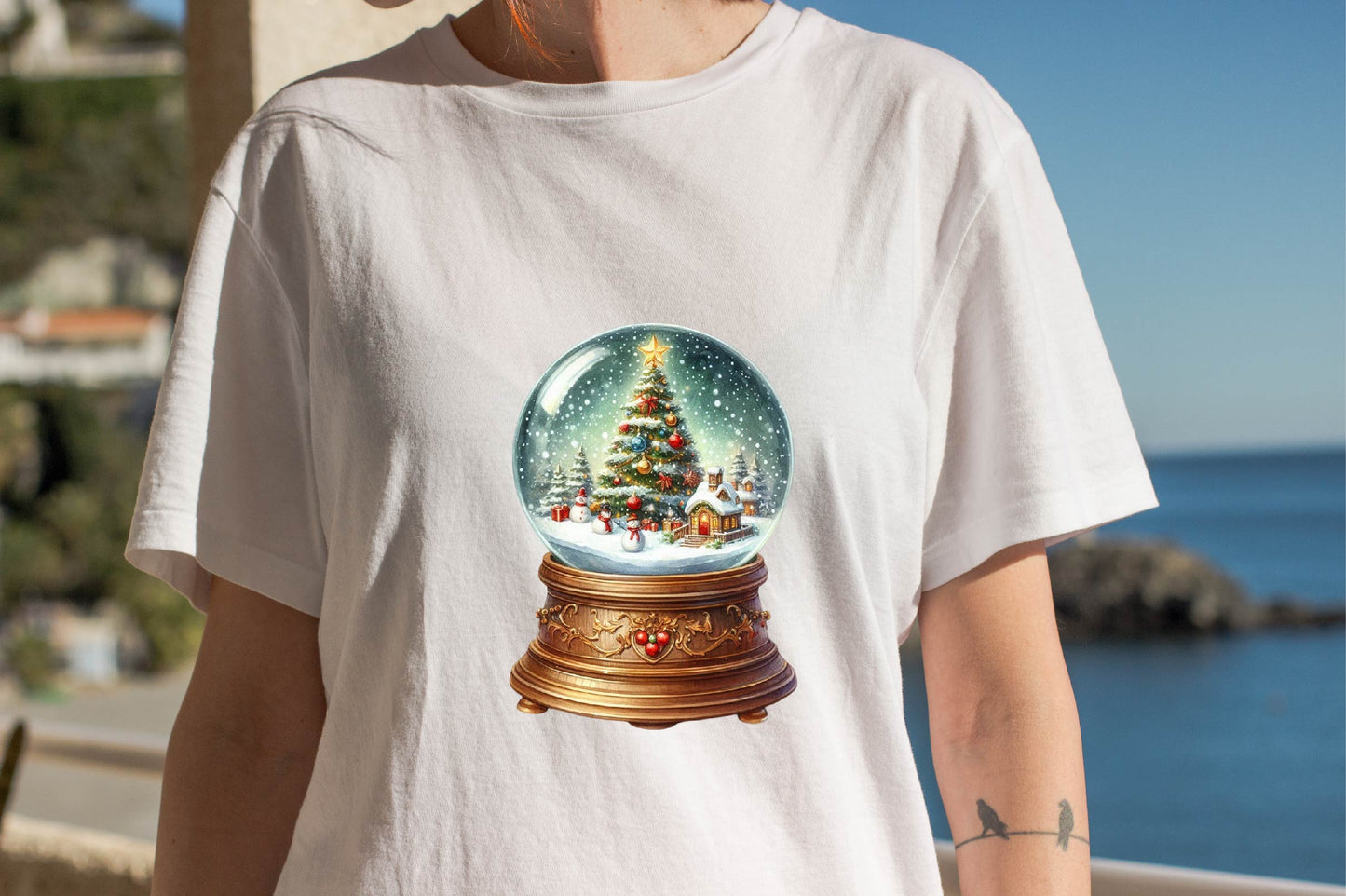 Christmas Snow Globe PNG Bundle 29 Winter Watercolor Designs