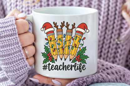 Teacher Life Christmas PNG