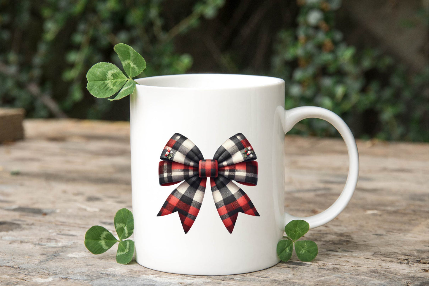 Christmas Buffalo Plaid Bow PNG Clipart Bundle