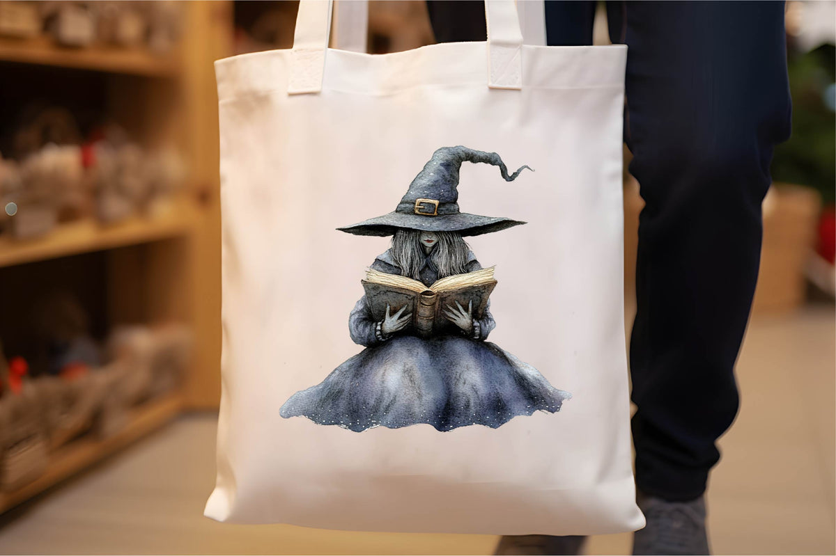 24 Halloween Witch With Book Clipart PNG Bundle
