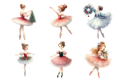 Christmas Ballerina PNG Clipart Bundle