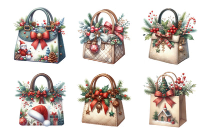 Christmas Handbag PNG Bundle 27 Holiday Purse Designs