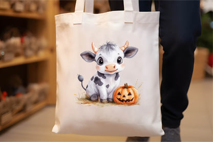 26 Halloween Cute Baby Cow Clipart Bundle