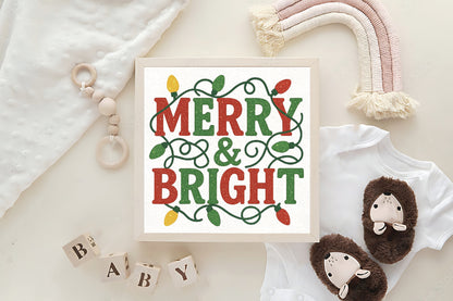 Merry and Bright Christmas PNG