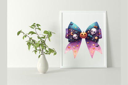 25 Halloween Coquette Bows PNG Bundle
