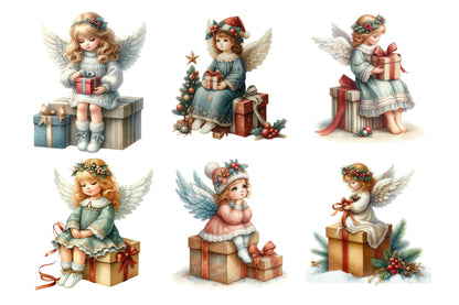 Christmas Angel PNG Clipart Bundle