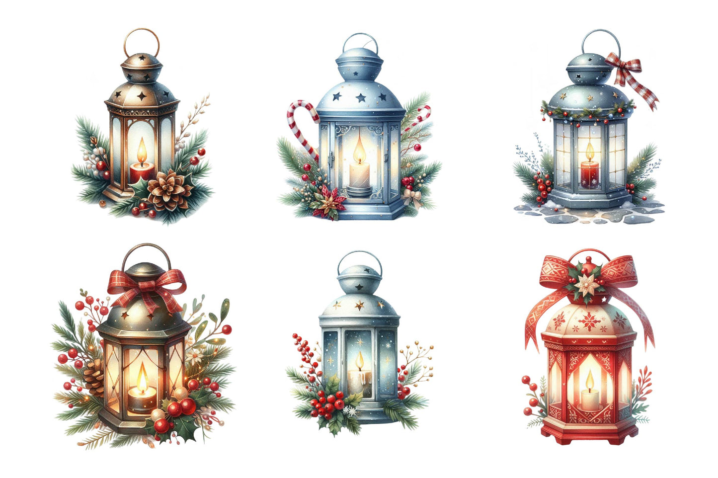 Christmas Lantern PNG Bundle 29 Festive Holiday Lantern Designs