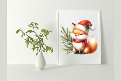 Christmas Fox PNG Clipart Bundle 23 Cute Holiday Fox Designs