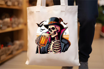 25 Halloween Drinking Skeleton Clipart Bundle PNG, Spooky Skeleton Drinking Halloween Sublimation