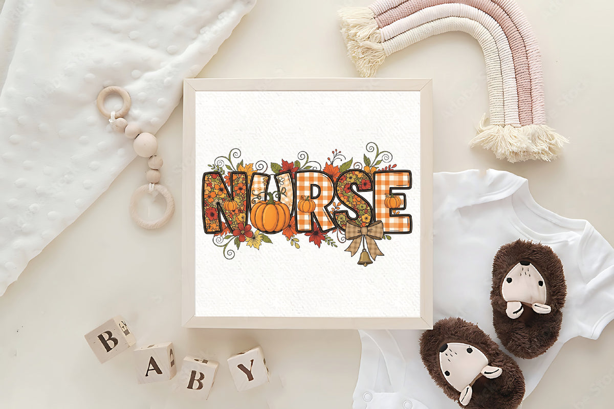 Fall Nurse PNG Sublimation Design