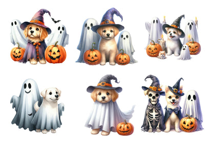 Halloween Dogs Ghost PNG Bundle 30 Designs
