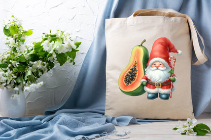 Christmas Papaya Gnome Watercolor Clipart PNG Bundle