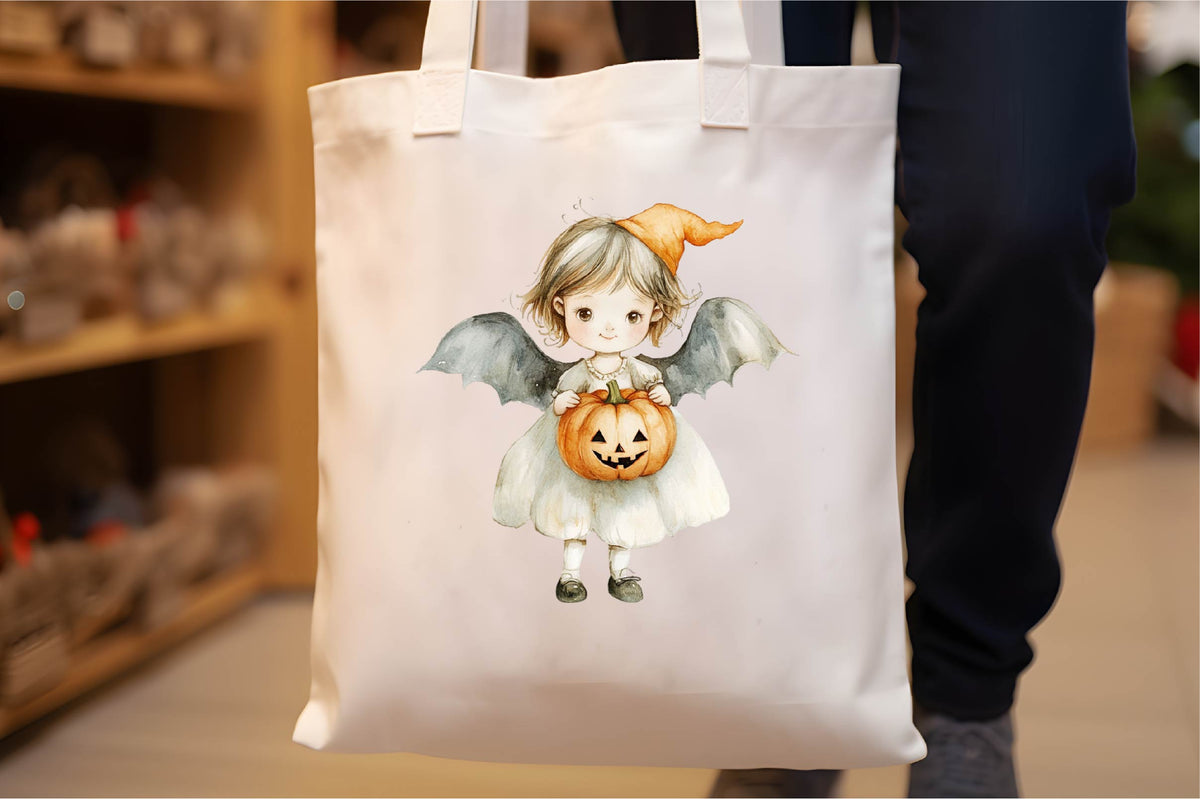25 Halloween Cute Angel Clipart PNG Bundle