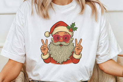 Cool Santa Peace Sign Christmas