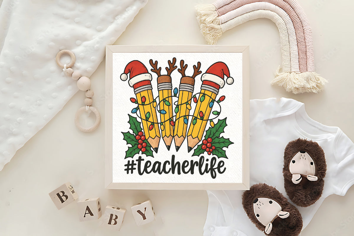 Teacher Life Christmas PNG