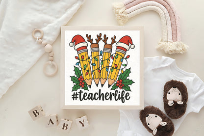 Teacher Life Christmas PNG