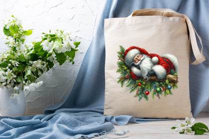 Christmas Sleeping Santa Watercolor Clipart PNG Bundle